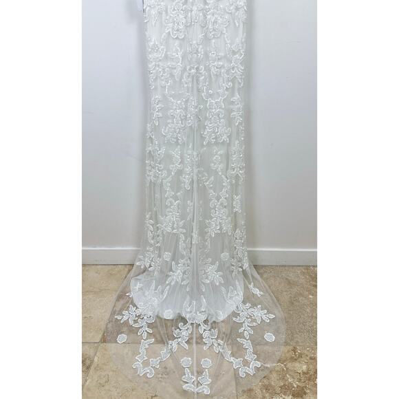 Lulus Everlasting Passion White Sequin Beaded Backless Maxi Dress Wedding S NWT - Picture 8 of 15